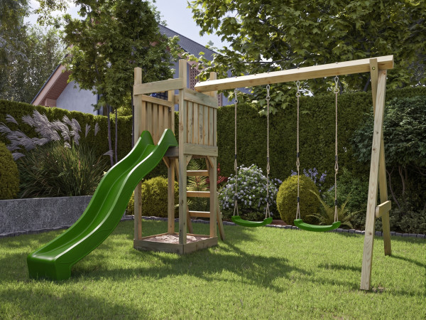 L'illustration montre la tour de jeux avec le télescope (non compris dans la livraison).