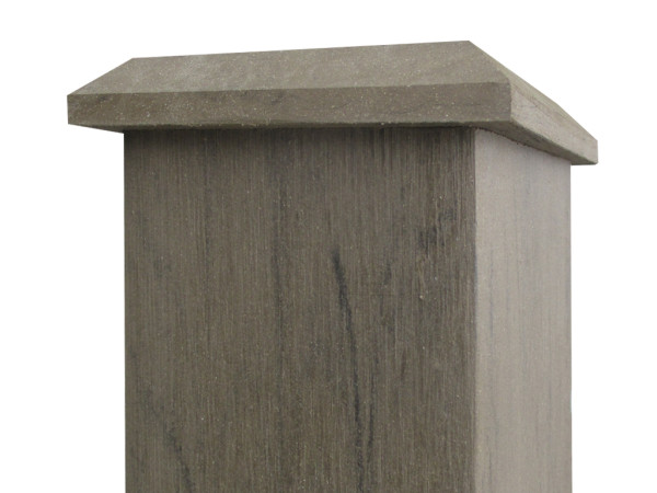 Poteau WPC « Oslo » sable/beige avec chapeau de poteau