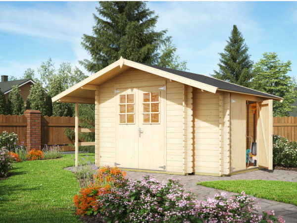 Abri de jardin en bois massif Vilano 2 28 mm naturel