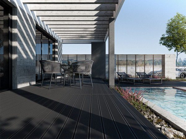 Lames de terrasse premium en composite couleur anthracite