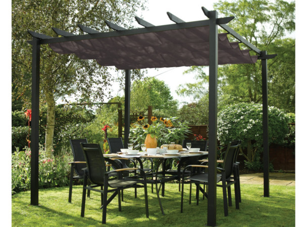 Pergola en aluminium « Latina 3x3 » gris foncé