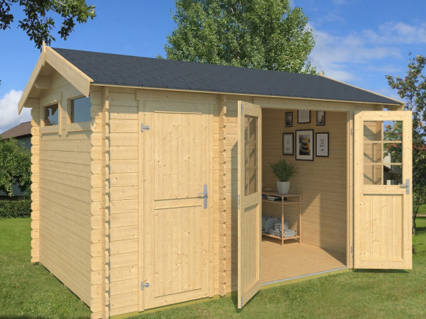 Abri de jardin madrier William 28 mm naturel