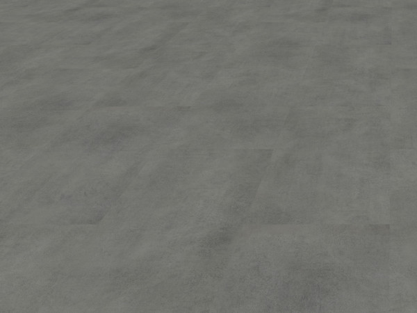 Sol vinyle haut de gamme décor béton gris, format dalle, système de clipsage