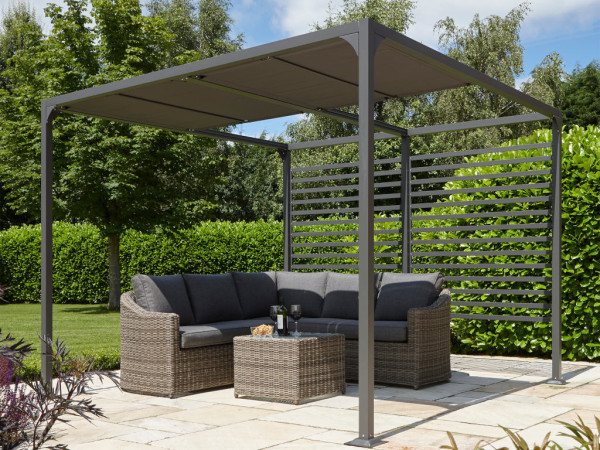 Pergola en aluminium « Florence 3x3 » gris foncé