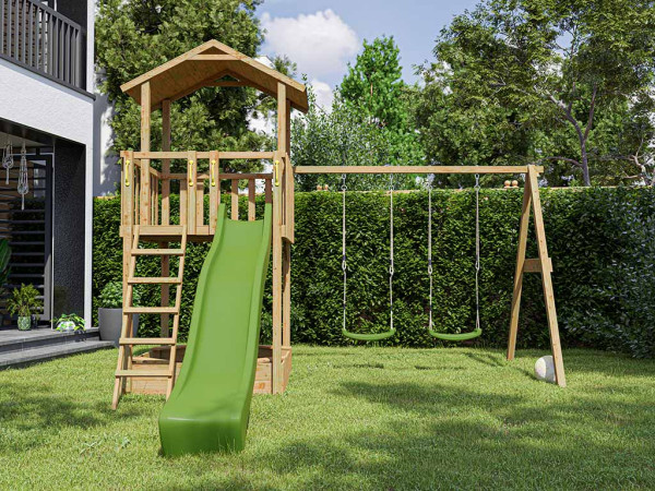 La figure montre la tour de jeu avec les poignées (non incluses)