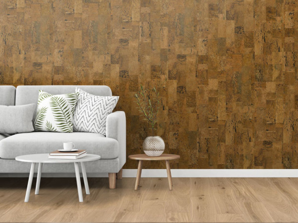 Carreau de mur en liège DECODALLE Element rustic black avec surface PARAWAX