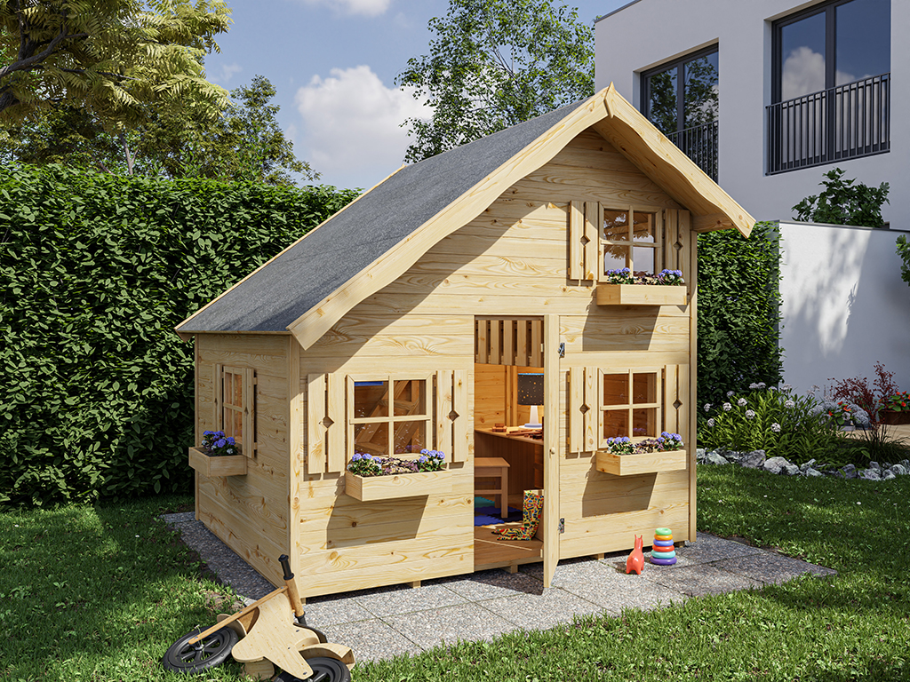 DOLU: Maison De Jeu De Jardin – Rose/Blanc-Violet, Zone De