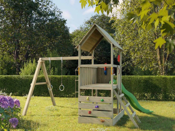 Tour de jeux Little Monkey KDI avec toboggan vert