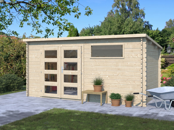 Abri de jardin en bois Jone 34 mm aspect naturel