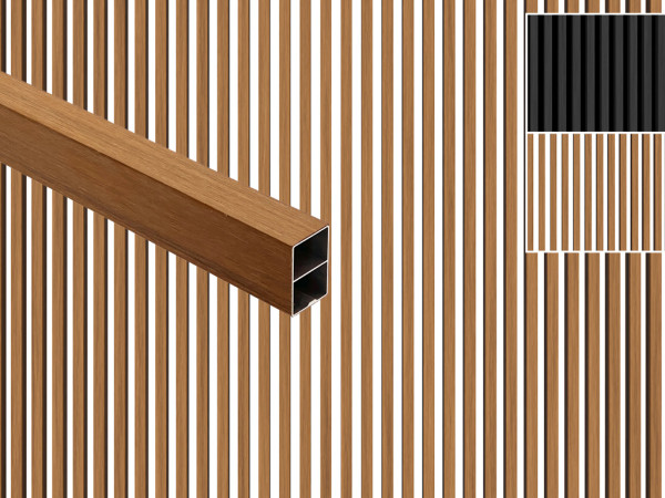 WPC Profilé rhombique quadruple beige Co Extrudé