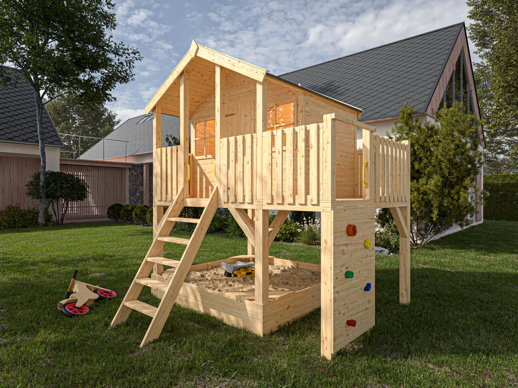 Cabane de jardin sur pilotis Ben naturel | Cabane enfants sur pilotis