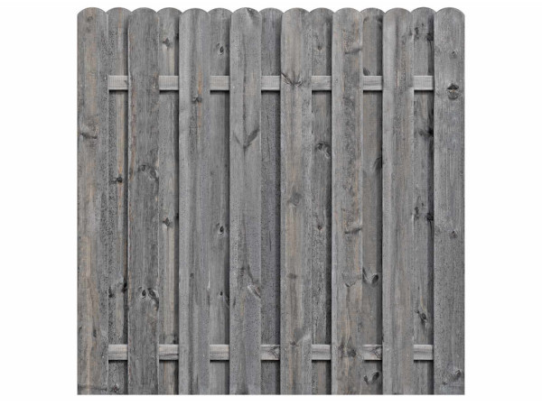 Clôture occultante en bois autoclave Pinus « Bohlen Zaun » gris