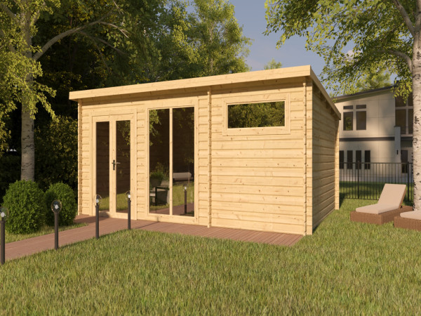 Abri en madriers Callie 2 44 mm en bois brut