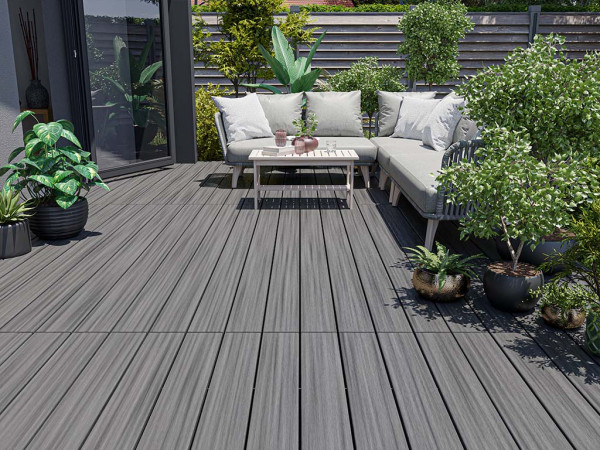 Lame de terrasse WPC aspect bois gris