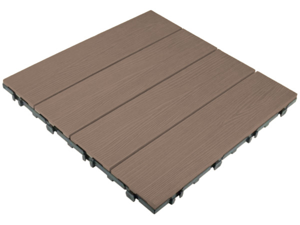 Dalle de terrasse composite aspect bois Teck