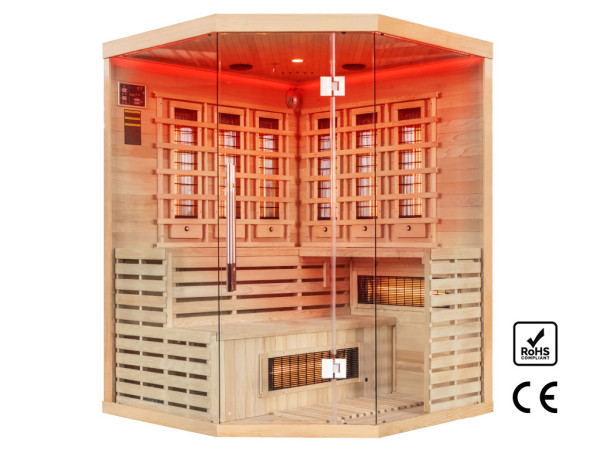 Cabine infrarouges Bergen, porte en verre