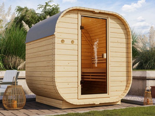 Sauna à tonneau 38 mm Quadro 1 Premium