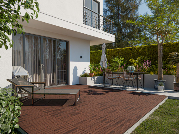 Carreau de terrasse en acacia FONCÉ huilé