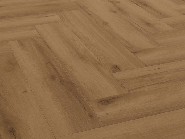 Sol vinyle décor chêne rustique, pose en chevrons