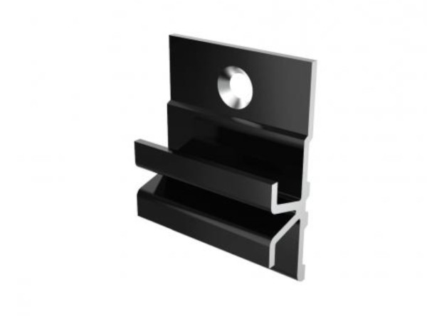 Clips noirs pour bardage à profil claire-voie, aluminium anodisé