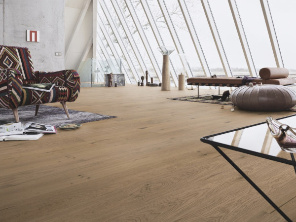Parquet Natureflex HD 100 chêne authentique gris-beige pur 20018 lame XL
