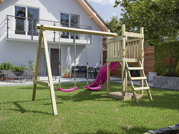 L'illustration montre la tour de jeux avec le télescope (non compris dans la livraison).