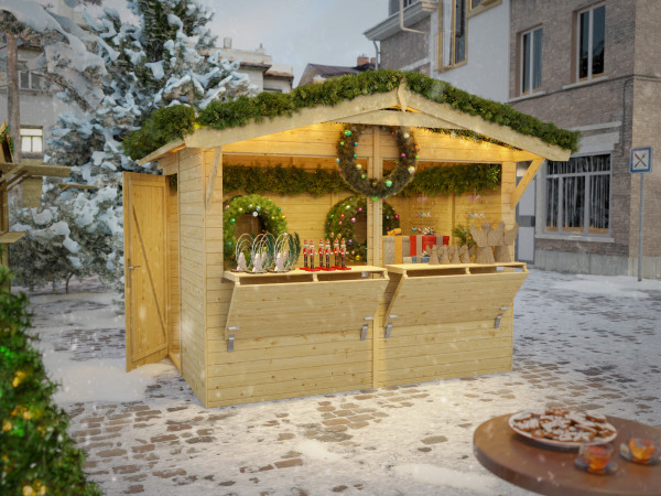 Stand de marché - stand de vente Stella 5 m² 16 mm naturel