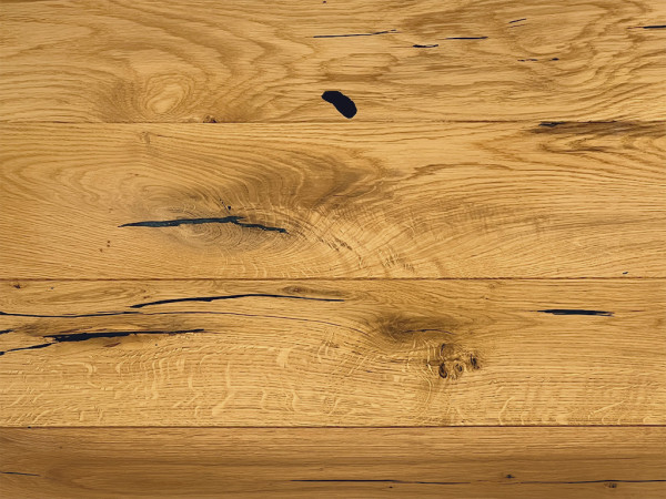 Lame en bois massif chêne rustique RM poncé huilé naturel