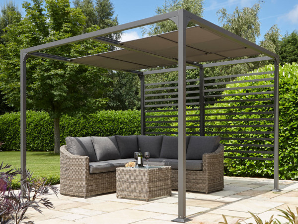 Pergola en aluminium « Florence 3x3 » gris foncé