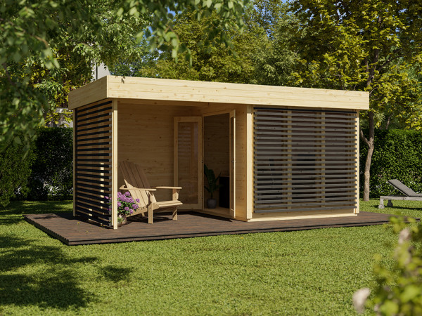 Illustration montrant un pavillon avec revêtement de toit (non inclus)