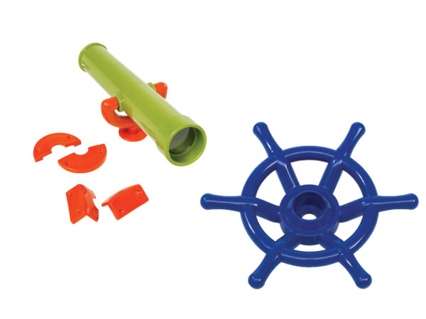 Kit de jeu 3.1 incl. volant pirate bleu Ø 35 cm, Télescope / Lunette