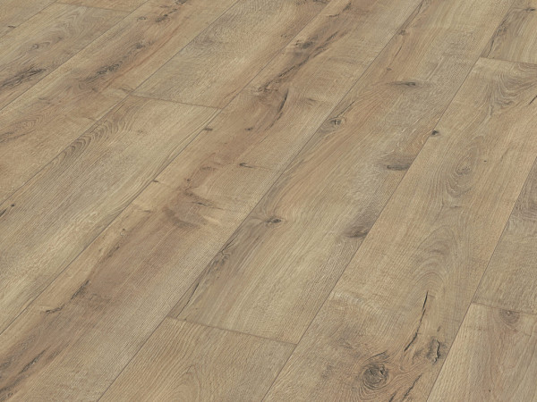 Sol stratifié « LL150 » décor chêne fissuré Terra 6439, lame large