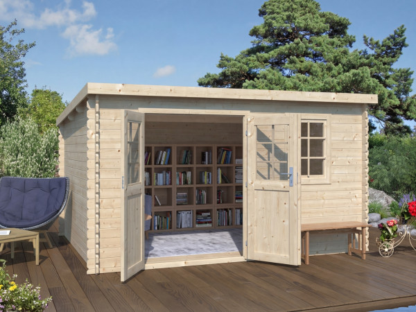 Abri de jardin en bois CA2981 28 mm aspect naturel