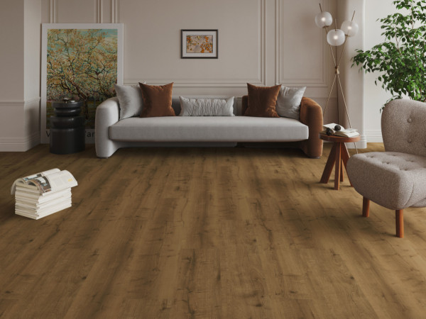 Sol vinyle Premium vinyle à coller Chêne Châtaigne Plancher maison de campagne