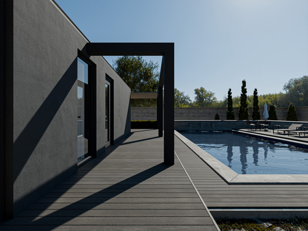 Lames de terrasse premium en composite couleur grise