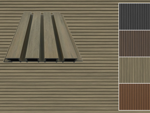 WPC Profilé rhombique quadruple Antique Co Extrudé