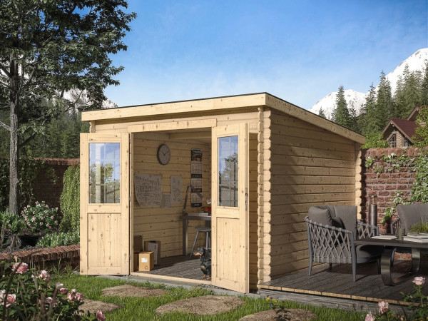 Abri de jardin en bois CA2975 28 mm aspect naturel