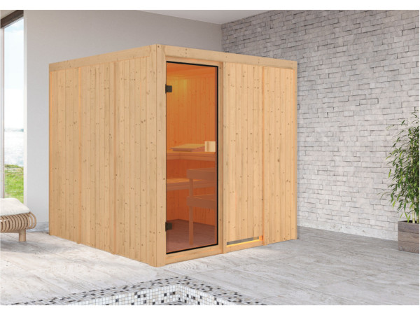 Karibu Sauna à éléments 68mm Celine 4 SPARSET poêle de sauna 9 kW incl. et commande int.