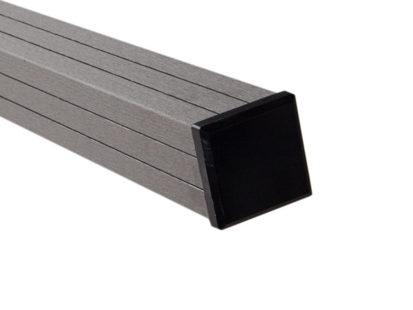 Poteau WPC gris clair avec noyau métallique à bétonner