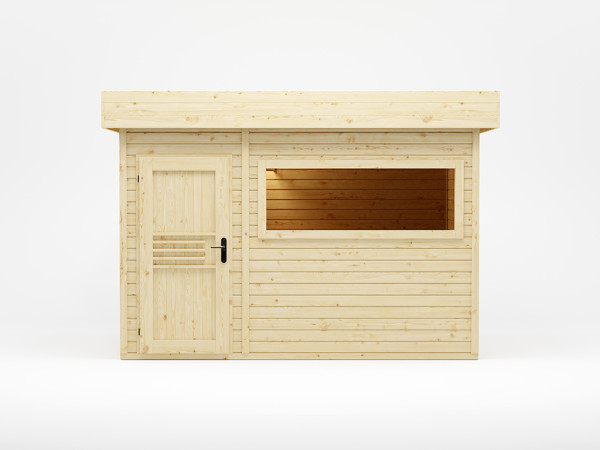 Sauna extérieur Artuu 40 mm avec poêle bio-combiné 9 kW et commande externe