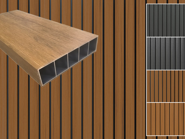 WPC Profilé rhombique quadruple Teck Co Extrudé