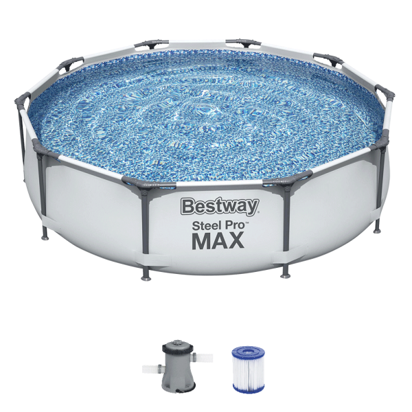 BESTWAY Steel Pro Max Frame Piscine, 305x76cm, y compris Pompe de filtration