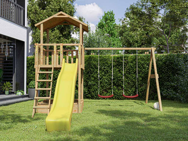 La figure montre la tour de jeu avec les poignées (non incluses)