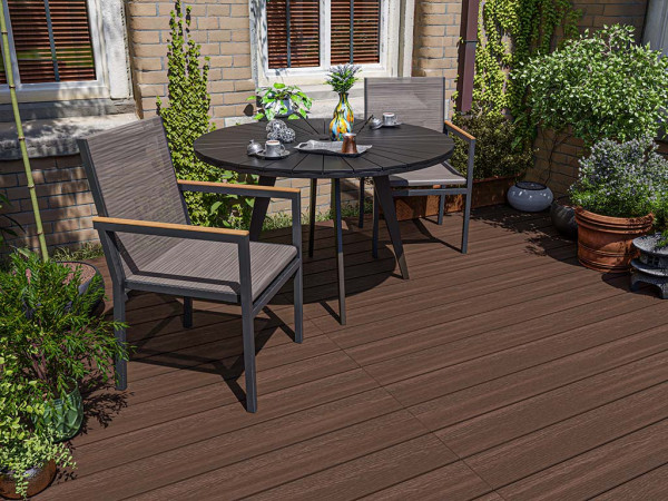 Lame de terrasse WPC aspect bois café