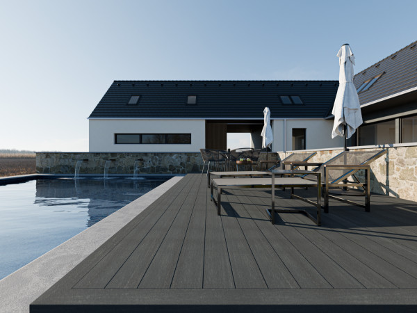 Lames de terrasse premium en composite couleur anthracite