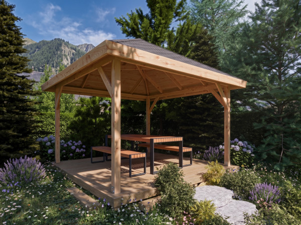 Tonnelle de jardin en bois de douglas « Syros »