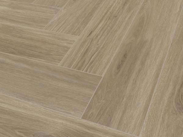 Sol vinyle The Floor « Herringbone » décor chêne York P6002, noyau SPC rigide, bâton-rompu.