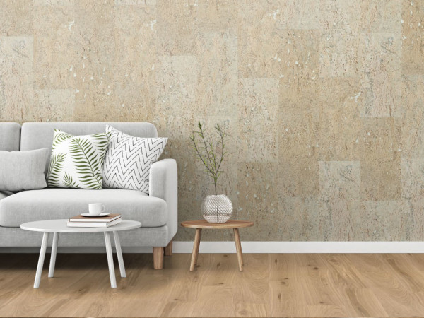 Carreau de mur en liège DECODALLE Primus rustic pearl avec surface PARAWAX